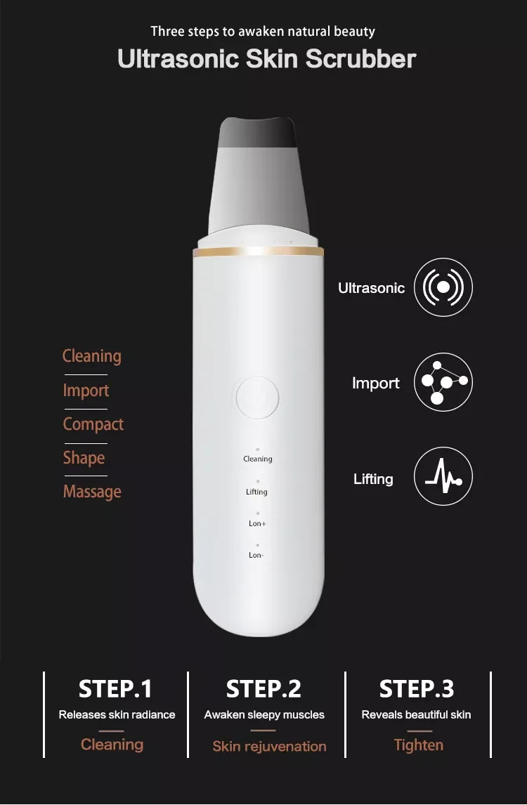Face Skin Spatula Ultrasonic Skin Scrubber 2023 Peeling Sonic Facial