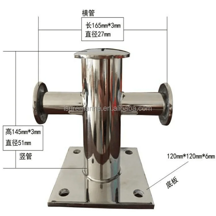 Isure Marine Single Cross Anchor Bollard 316 Stainless Steel Polished ...