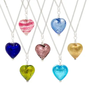 New Trend Heart Shape Custom Colored Murano Glass Pendant