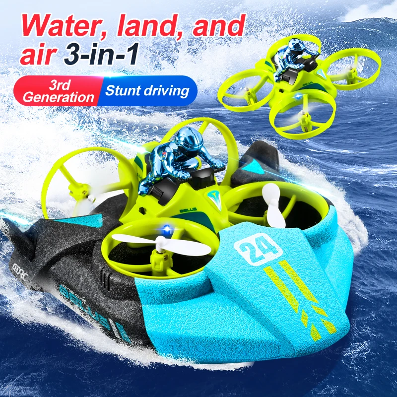2 in 1 Mini RC Drone Quadcopter Remote Control RC Boat Ship Drone Airplane Toy for Kids Adults