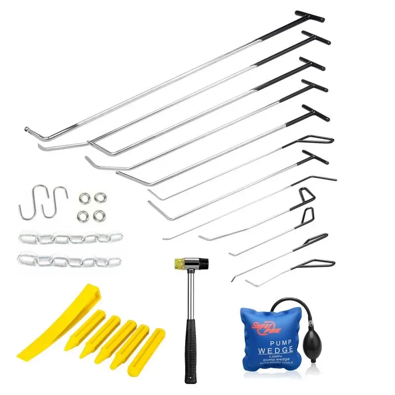 Super PDR Tool Crowbar Hook Rods Tool Set Air Pump Wedge Lock Smith Supplies Dent Puller Tool Set