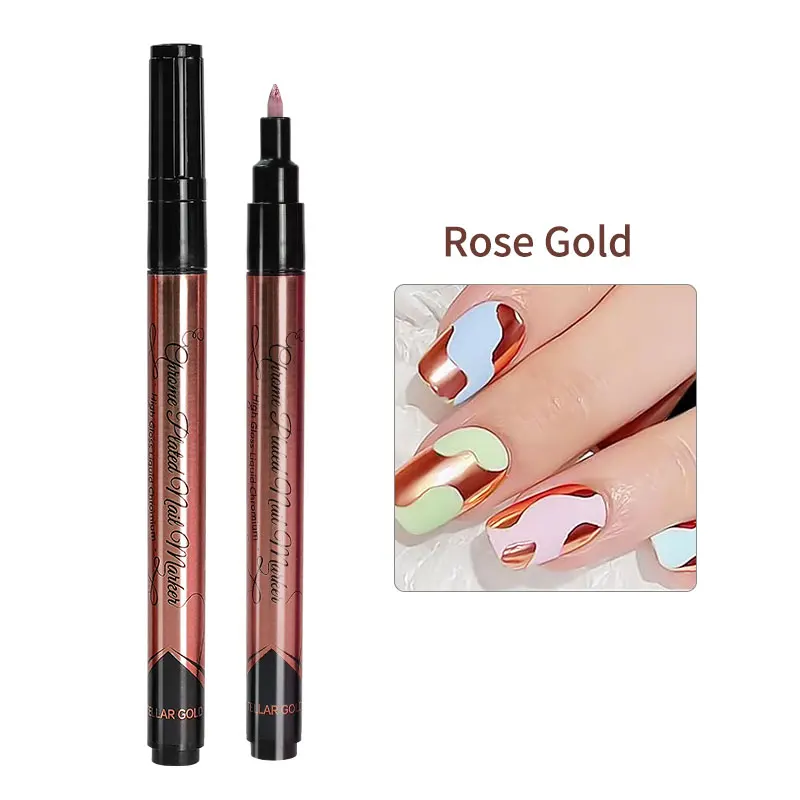 Professional Color Chrome Nail Polish Pen Waterproof Ink