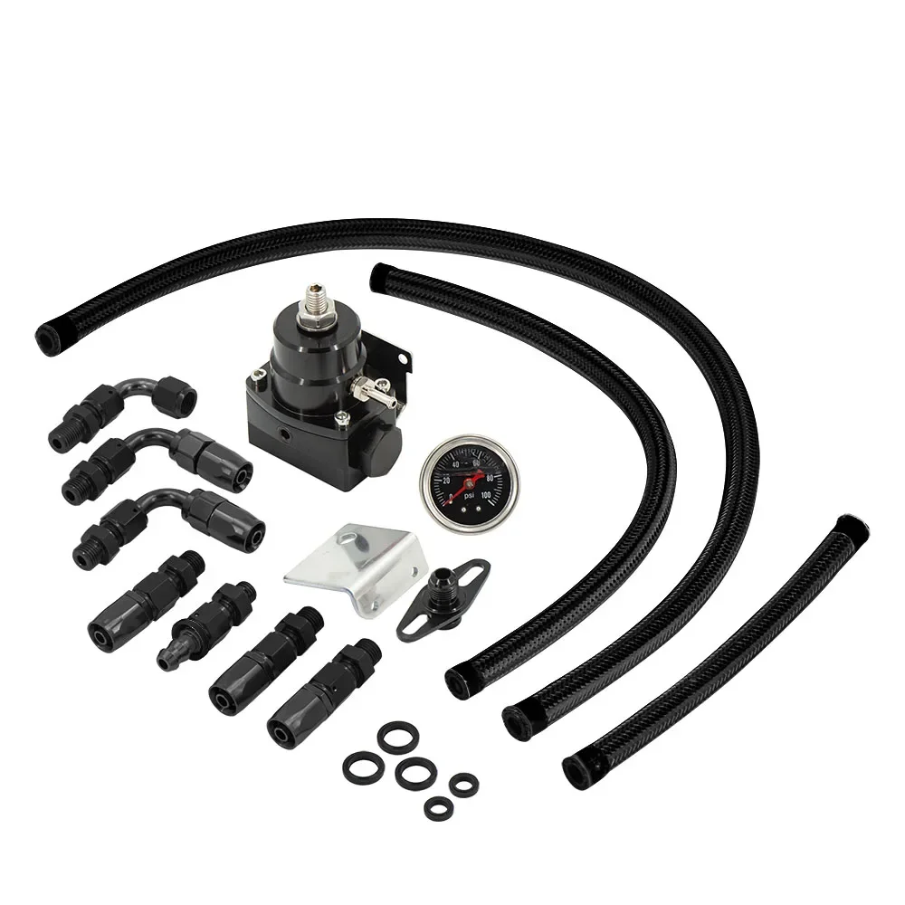Universal Adjustable Fuel Pressure Regulator Kit with Oil Gauge