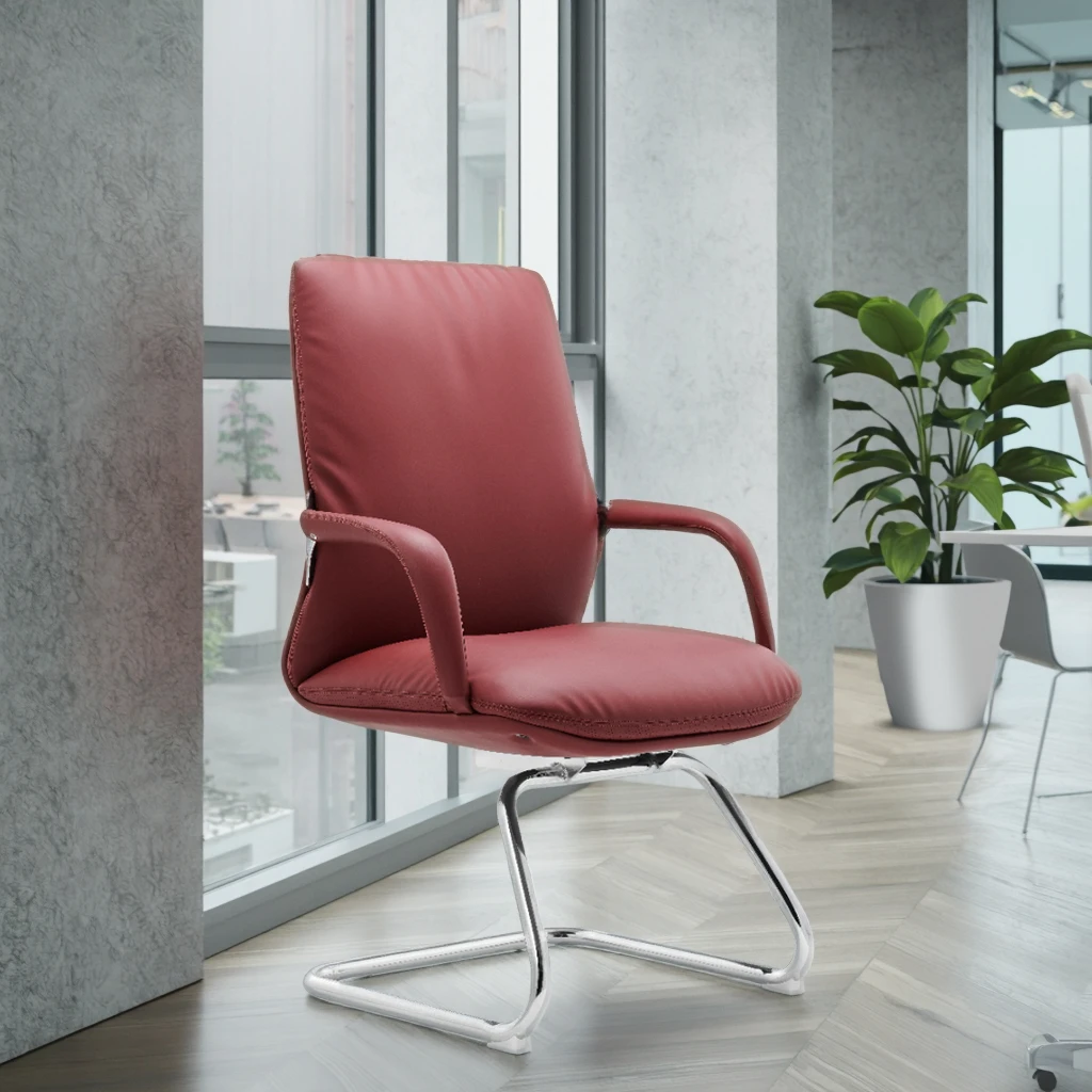 Modern Arc Frame Guest Chair Steel Core Construction Compact Meeting Room Solution 5