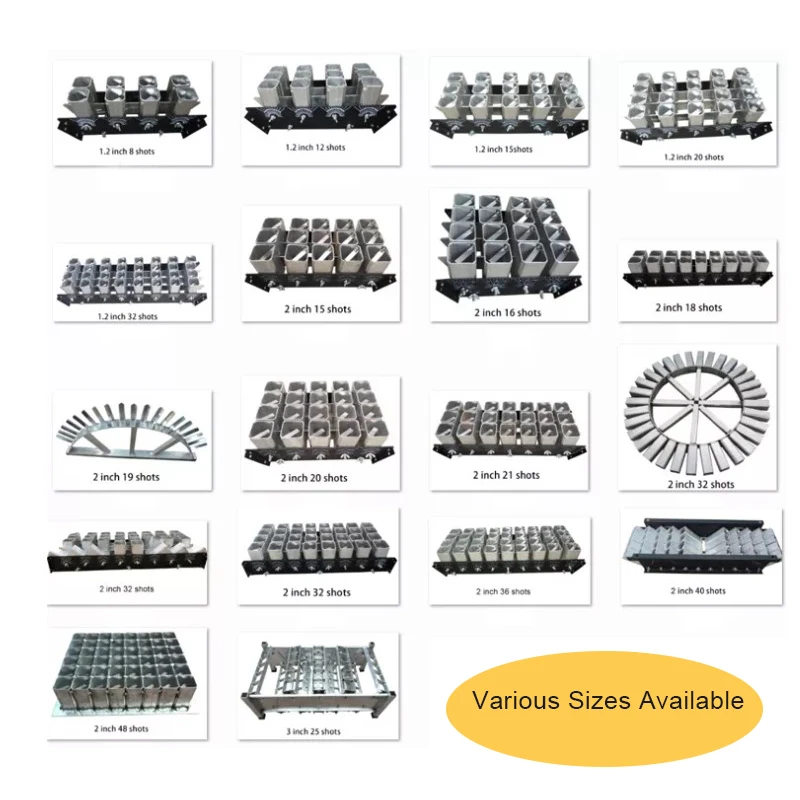 2 Inch 20 Shots square Shape Aluminium Alloy Single Shot Fireworks Mortars Racks Shells Display Racks for Fireworks Firing Show