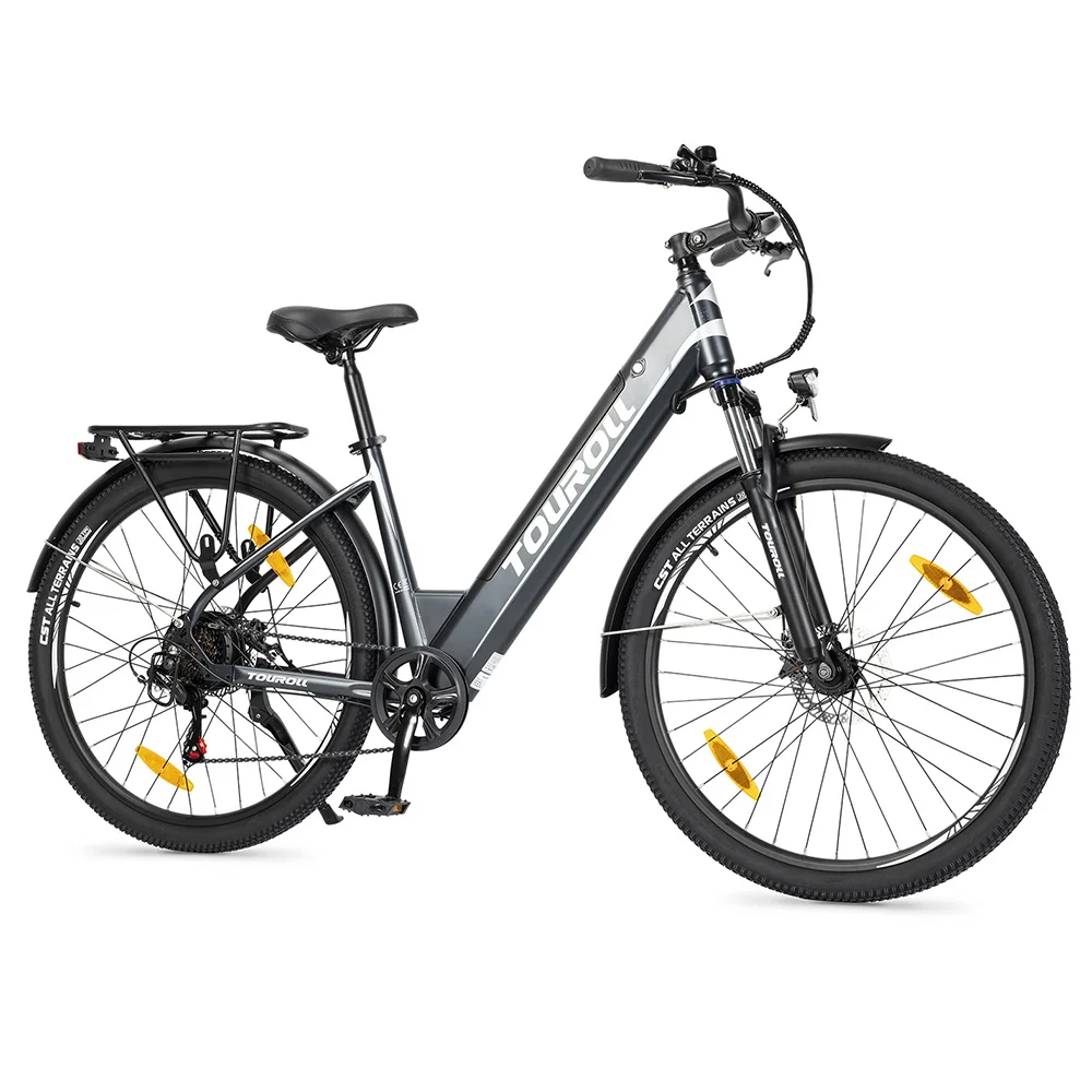 EU Stock City Bike 27,5 Zoll 250W 15,6 Ah Touroll J1ST Trekking rad mit mechanischer Scheiben bremse und E-Bremse