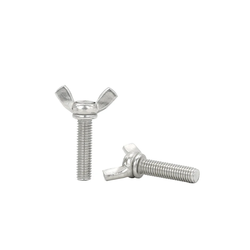 High Quality 304 Stainless Steel Butterfly Wing Head Bolt  Wing Nut M3 M4 Thread Available Various Lengths