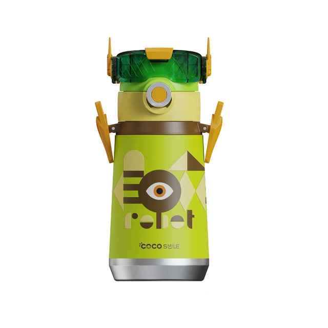 Dual-Wall Stainless Steel Water Bottle for Kids Cute Outdoor-Printed Straw Water Bottle with Company Logo for School Home Use
