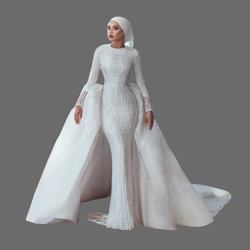 Long Sleeve Wedding Dress Muslim 