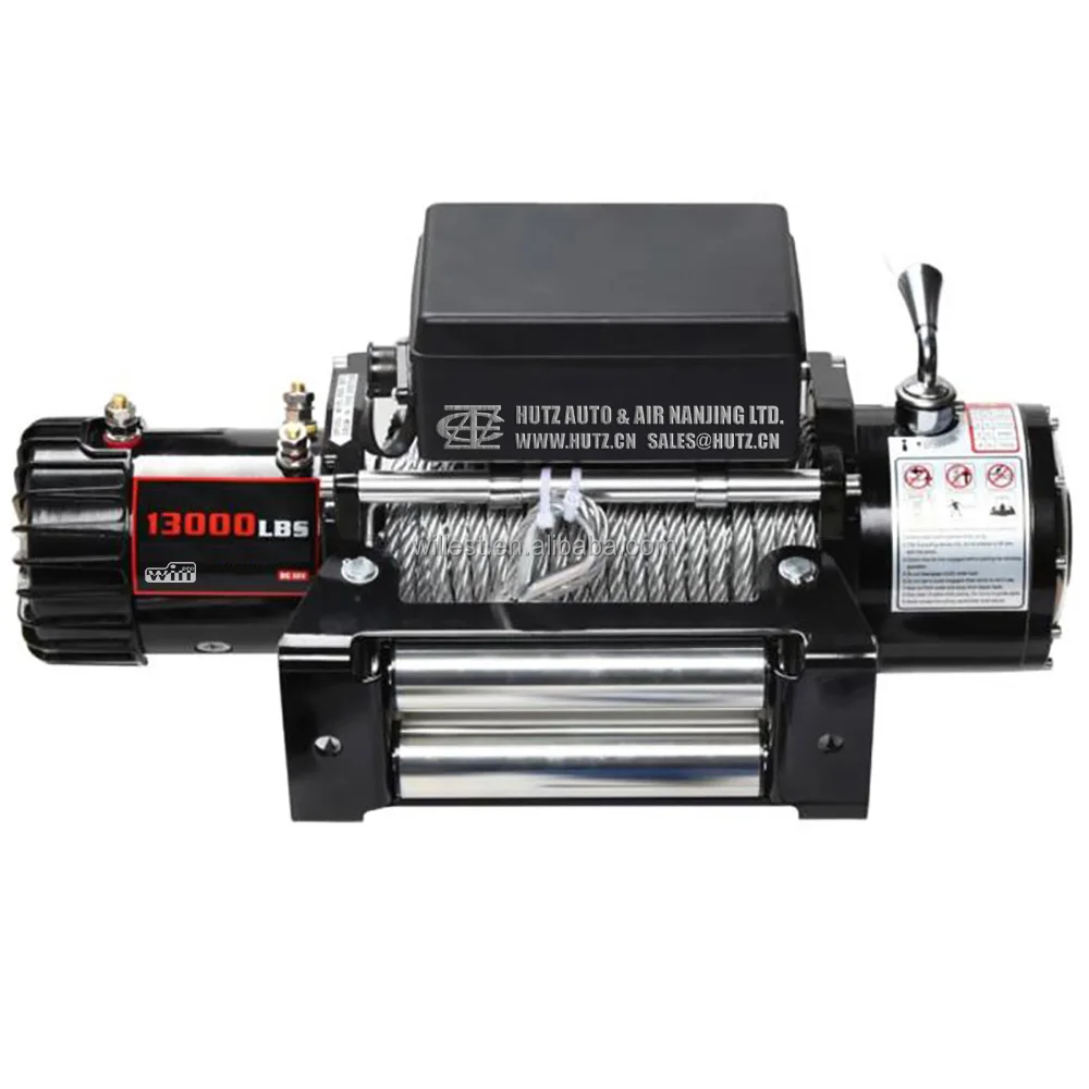 Лебедка грузовая со стальным тросом 12 В 24 13500 фунтов 4wd лебедка 13500f01b водонепроницаемая IP67 4x4 электрическая