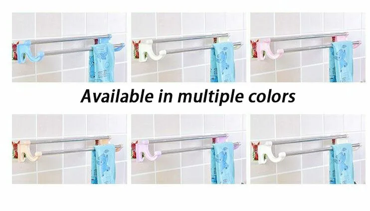 Traceless Double Rod Towel Rack Transparent Strong Double Deck Towel Rack Bathroom Hooks details