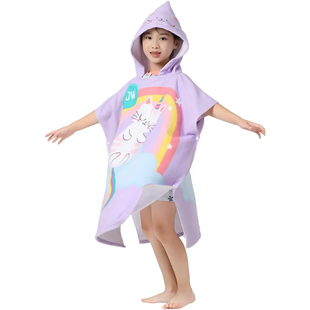 Luxury Muslin Hooded Sand Free Kids Robe Poncho Beach Towels - Buy Sand ...