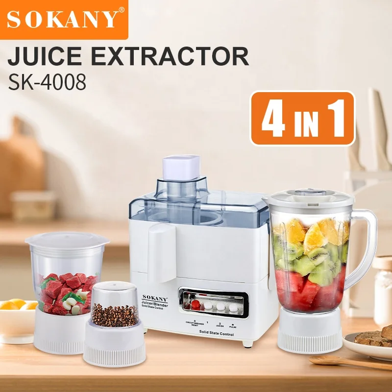 Sokany 4In 1 Slow Juicers Extractor Machine 800w Strong Motor Blenders and Juicers Machine Orange Juicers
