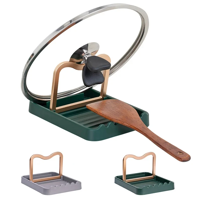 1pcs Polychrome Foldable Nordic Style Pot Holder Lid Shovel Storage Rack Practical Multifunctional Utensils for Kitchen Supplies