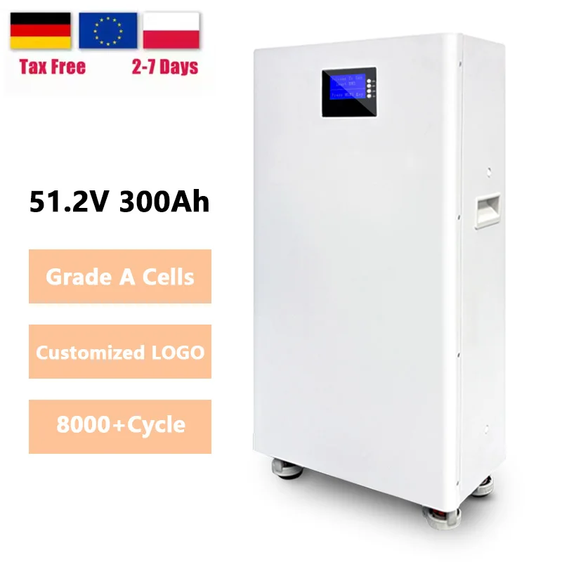 Quvvat turi 48V 200ah 15Kvt Lifepo4 batareya uyda quyosh energiyasini saqlovchi 51,2v 100ah 200ah 314ah litium-ion batareya