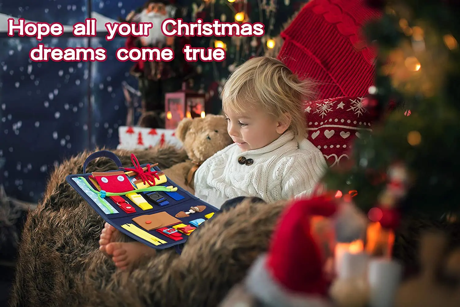 Toddler Busy Board Montessori Toys Basic Skills Board For Kids