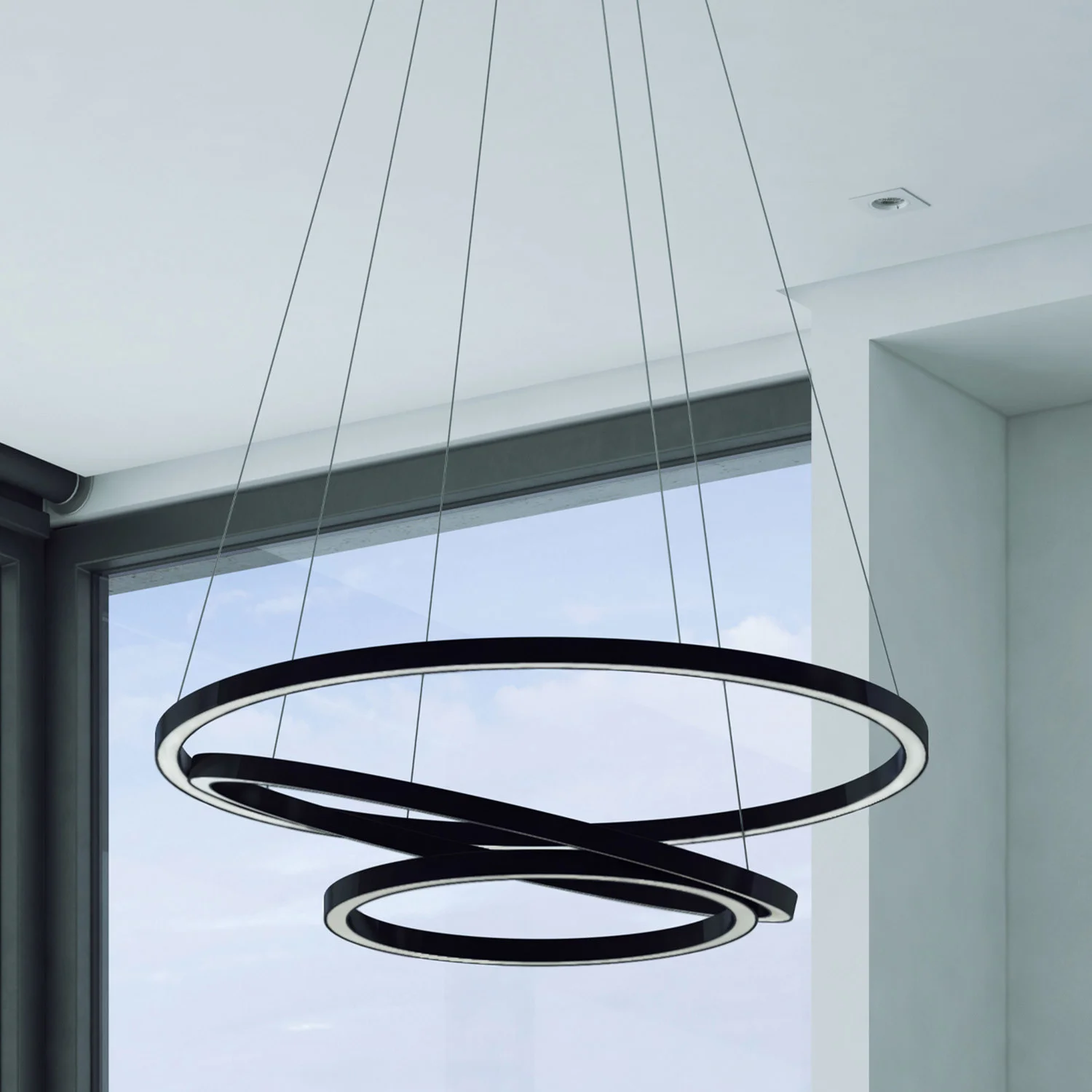 ECOJAS ETL Circle Series Aluminum Profile Led Pendant Light Ip20 Modern Styling  Customized Lighting