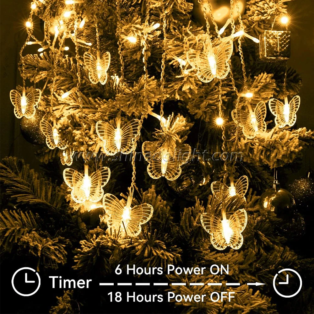 Hot LED Christmas butterfly String Lights Bedroom Background Birthday Gift Indoor Garland Curtain Lights