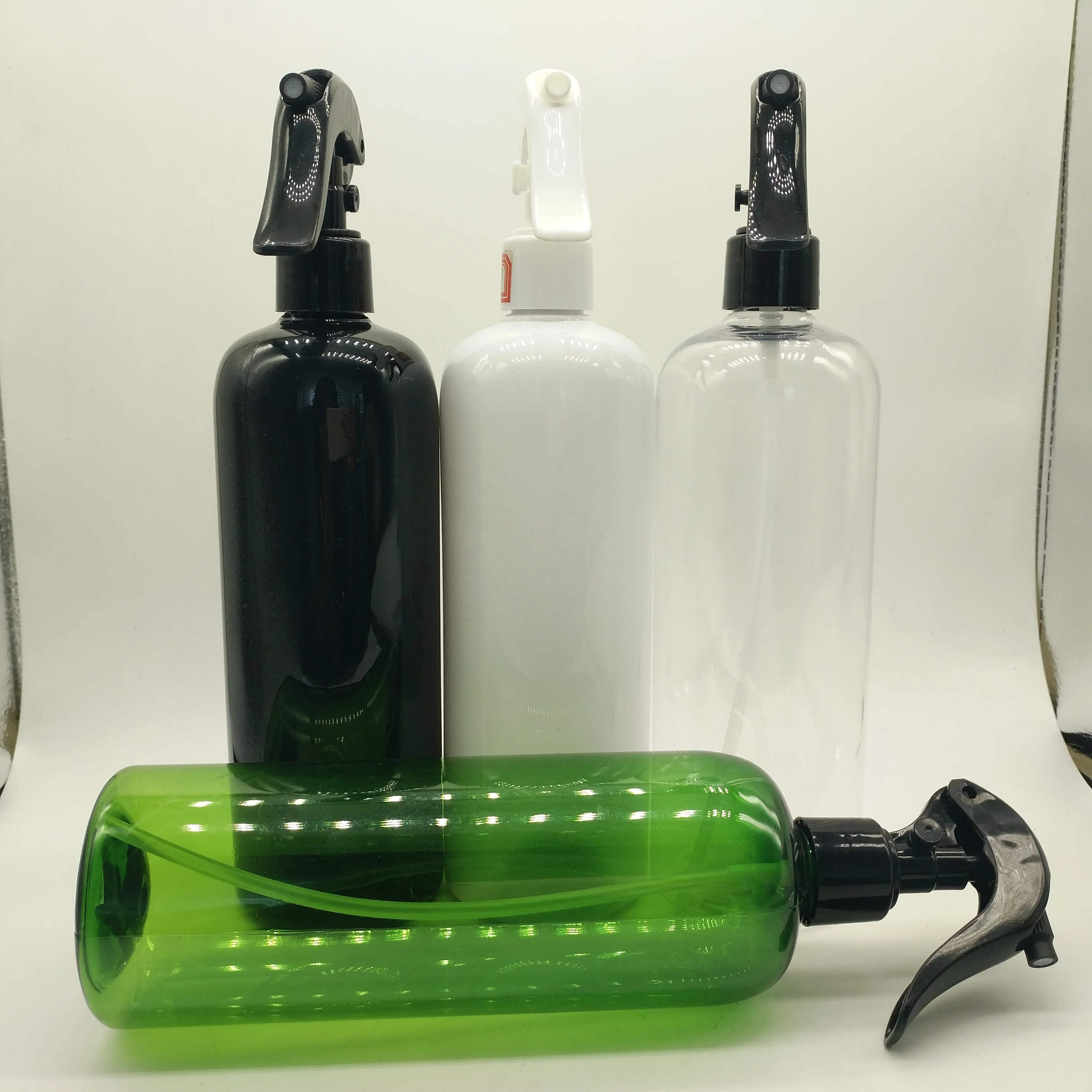 100ml 150ml 200ml 250ml 500ml Empty Black White Spray Gun Pet Plastic Disinfection Fine Mist Spray Trigger Bottle