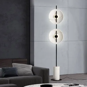 Luxury Modern LED Floor Lamp with Simple Creative Pan Shape Indoor Decor for Living Room Bedroom Study Iron Body