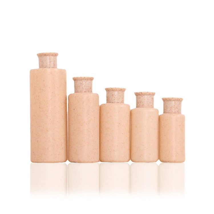 30ml 100ml Shampoo and Conditioner Bottles Luxury Wholesale Wheat Straw Recyclable Biodegradable Food Container for Shower Gel