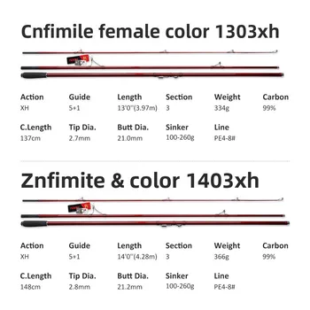 Wuji Beach Long-Distance Cast Rod 3-Piece Hard Action Carbon Fishing Rod for Shore Ocean Use Foreign Trade Wholesale – Hard Lure – view 3