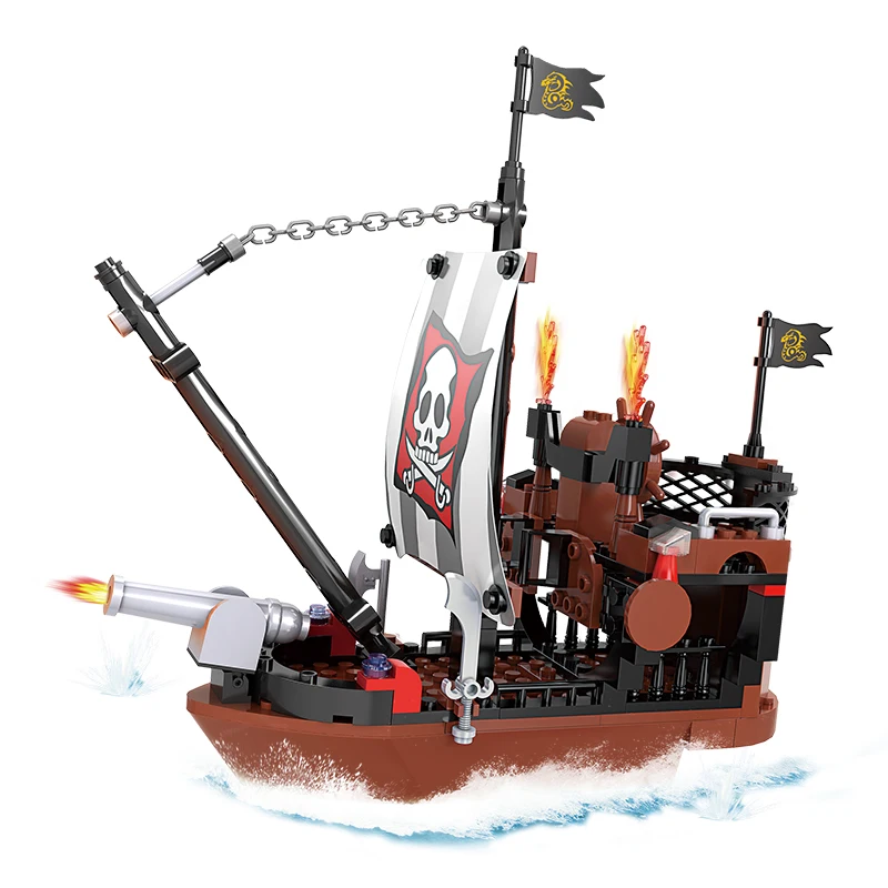 COGO Educational DIY Assembly Bricks Pirate Ship Model