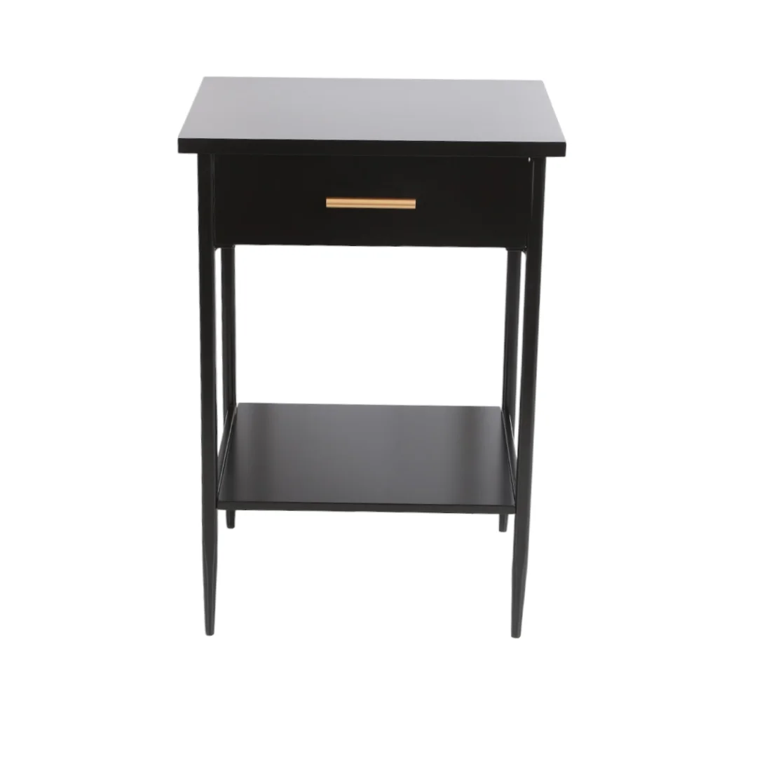 Modern Black Living Room Furniture Wooden Sofa Side Table For Living