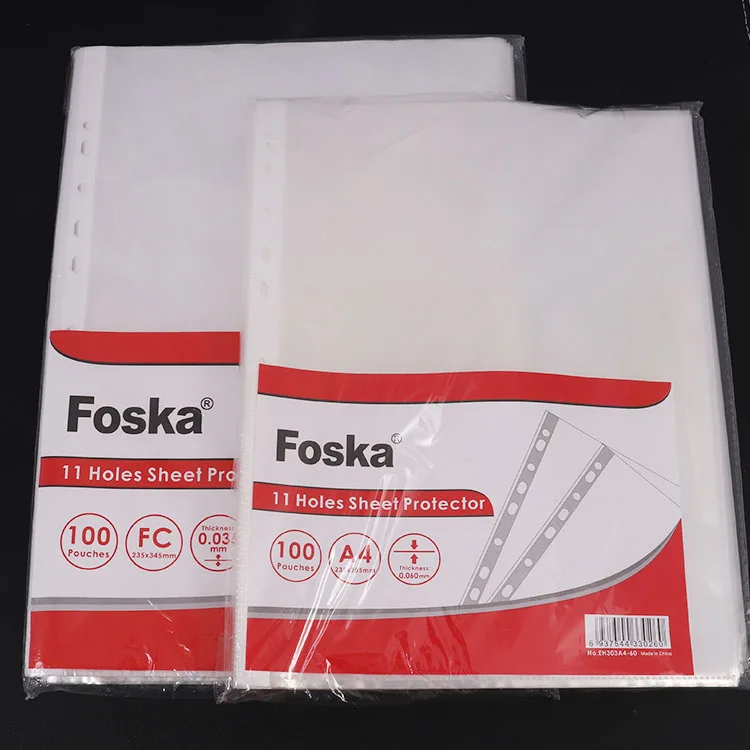 Foska Superior Protection and Writable Non-stick Ultra Lightweight Sheet Protectors with A4 FC Letter Size and Legal Size