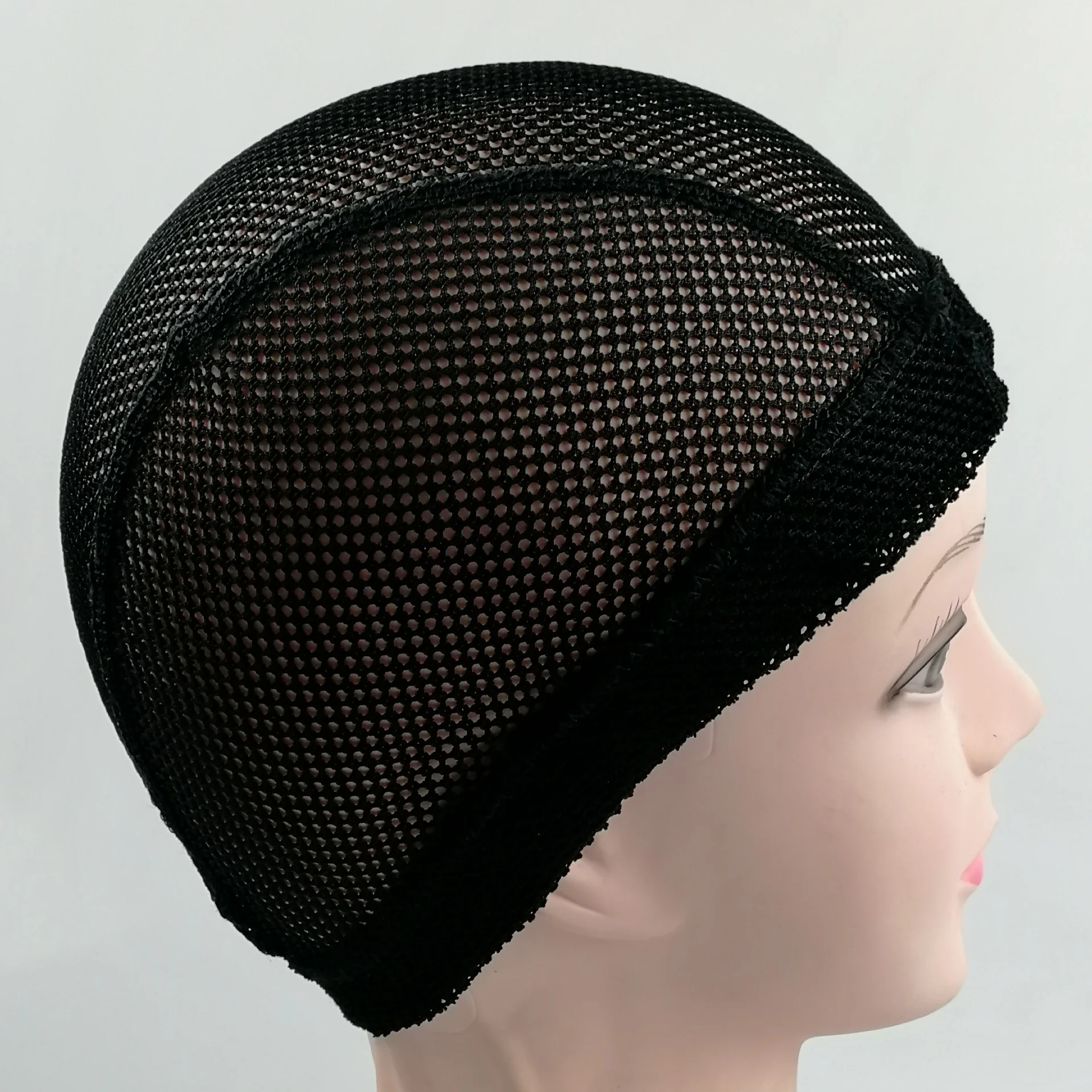 Wholesale Cheap Black Weaving Fish Net Wig Cap Adjustable Stretch