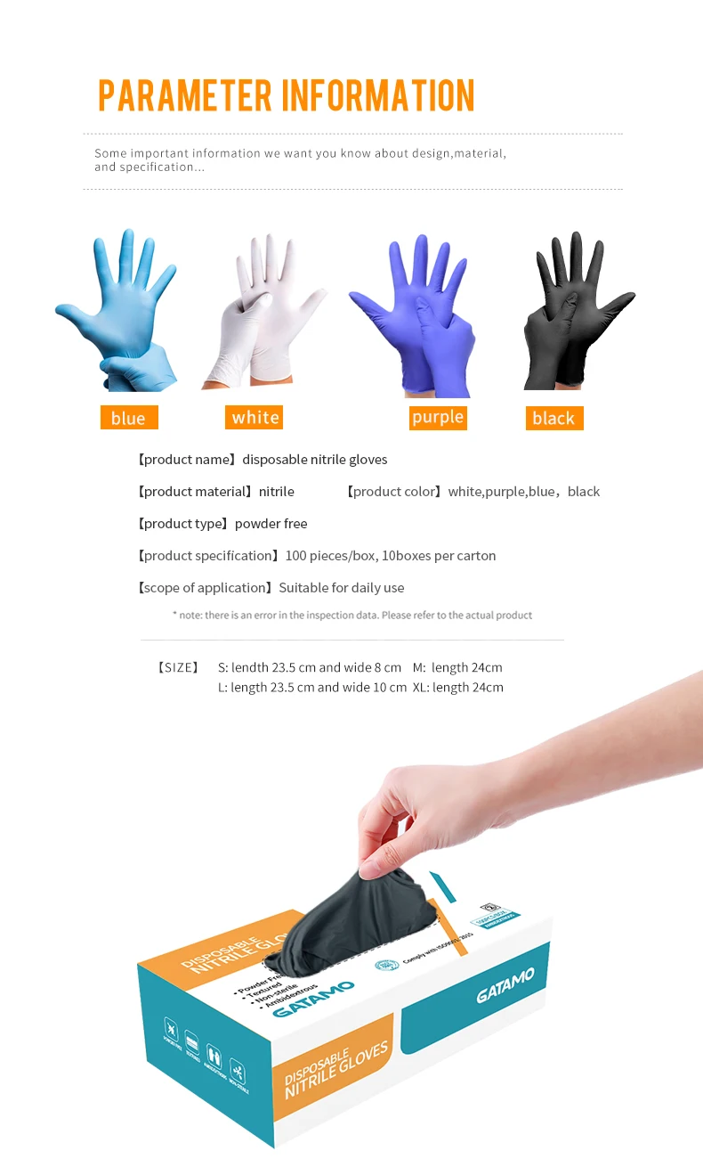G9 Cheap Exam Guantes De Nitrilo Box 4mil 6mil Black Nitrile Gloves