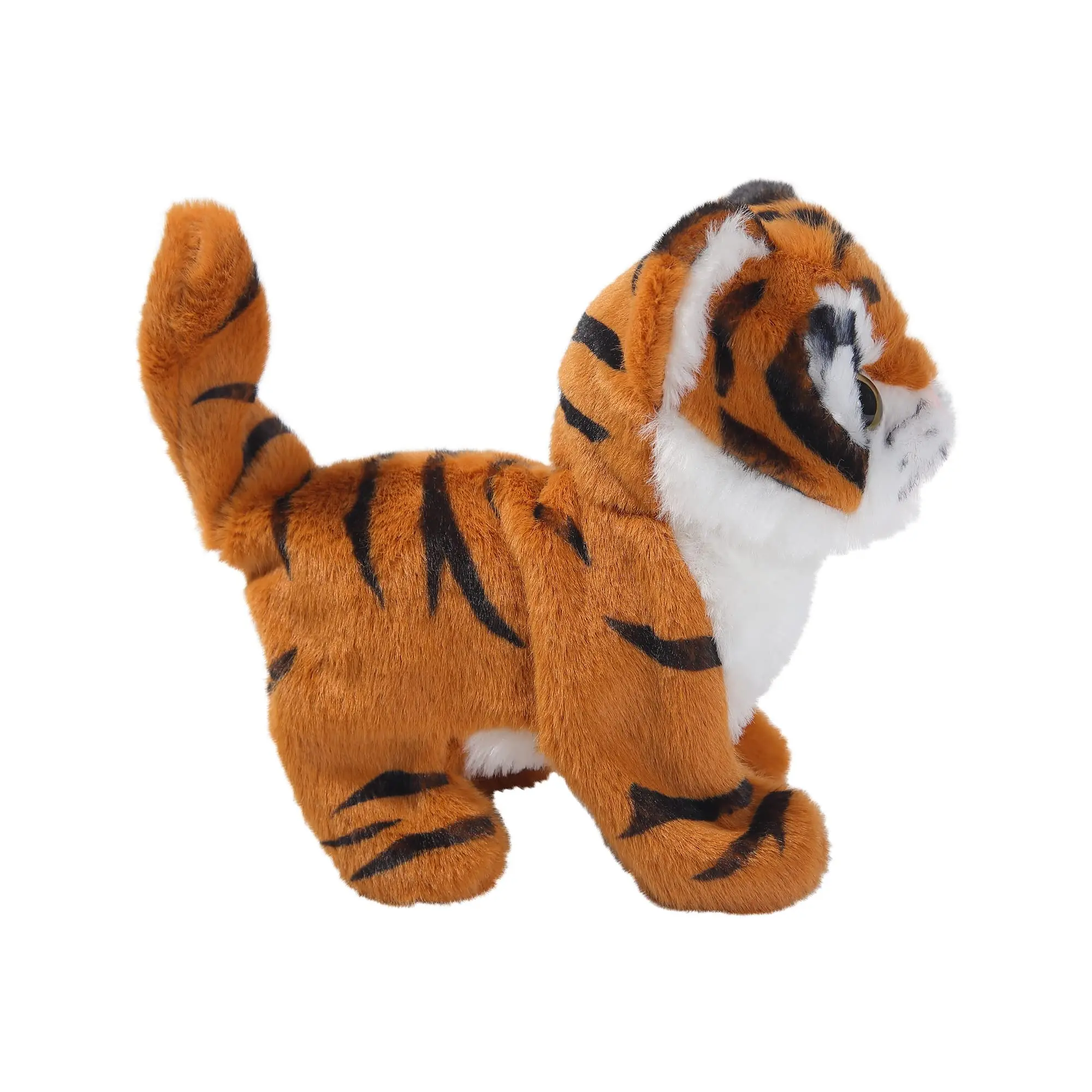 Peluche de tigre ecologico personalizado juguete interactivo para caminar ladridos cola wag electrico