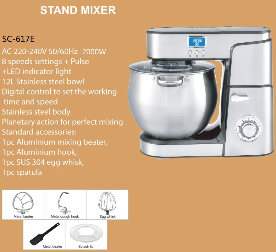 Multifunctional Stand Mixer 12 Liter Heavy Duty Commercial Food Mixer