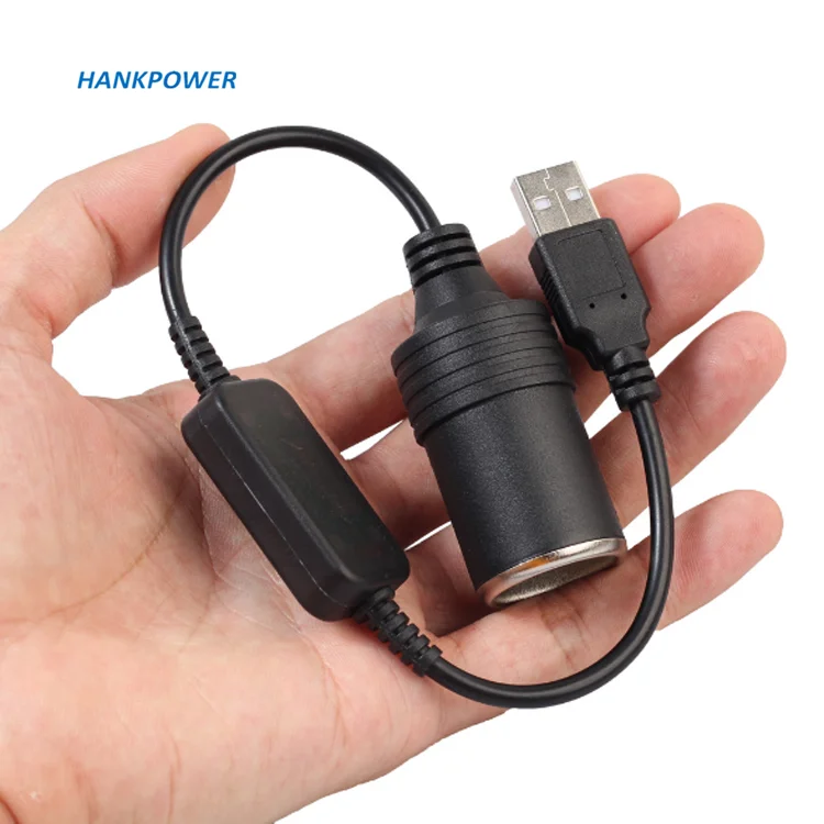 OEM Auto Accessories USB to Car Cigarette Lighter Socket Converter Cable  USB 5V to 12V Converter Adapter