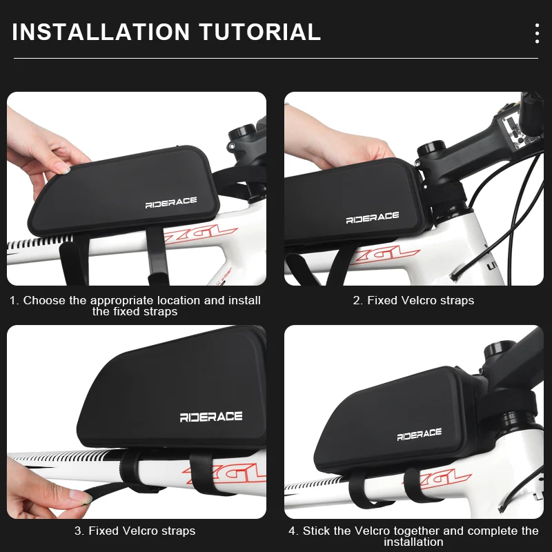 RIDERACE Bike Top Tube Bag Waterproof Durable Cycling Storage Bag MTB Road Bicycle Handlebar Front Bag Ultralight Frame Pouch