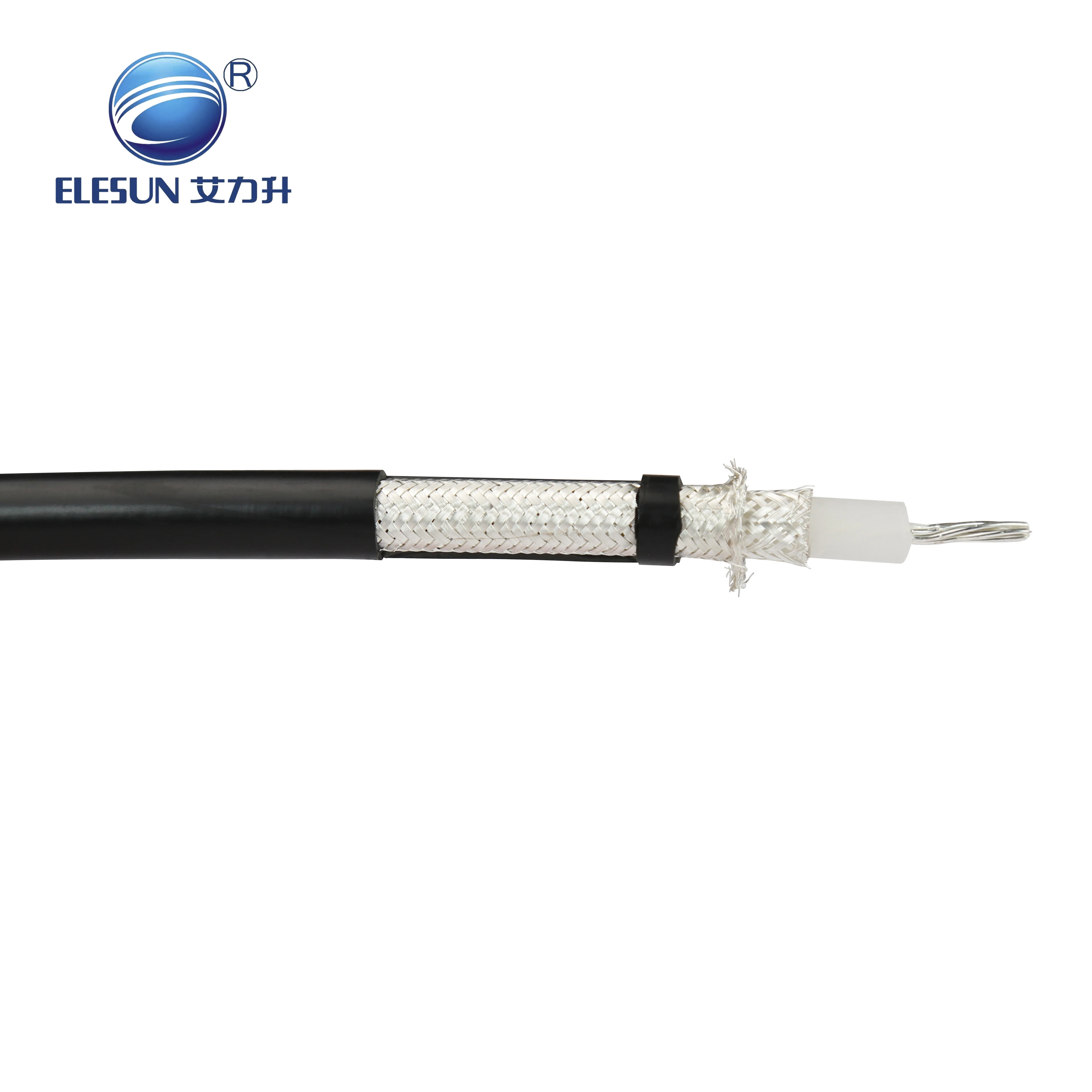 Seragam Tunda Rendah Karakteristik Inpedence Rg Series Solid PE Insulated Coaxial Cable pikeun Komunikasi Radio Mobile