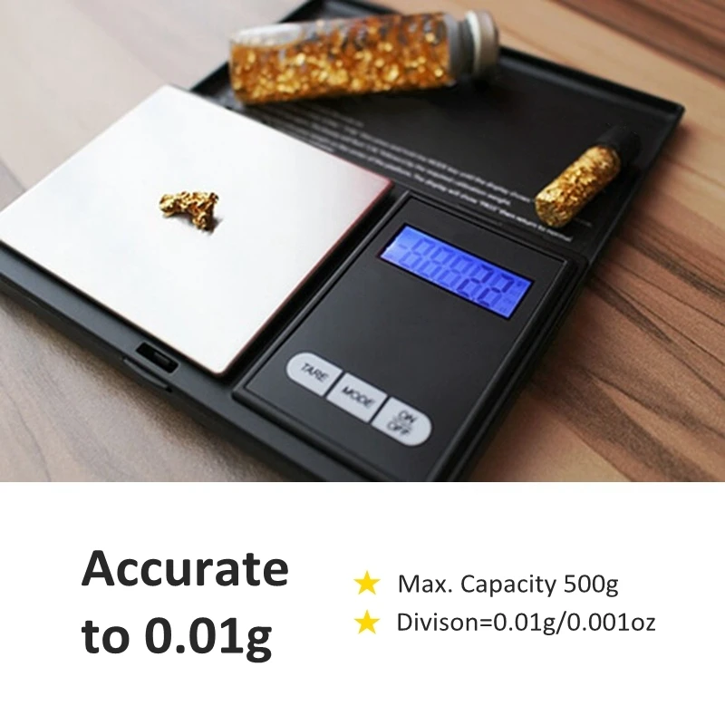 Scale Digital Weight Jewelry Gram Kitchen Food Ounces 500g 0.001oz Balance  Small