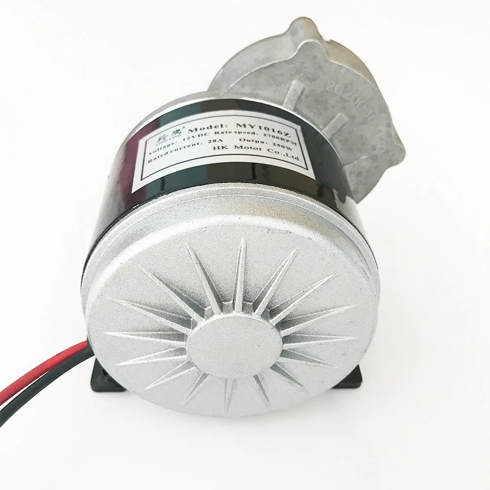 2019 New High Speed 250W 12V Decelerating DC Brush Motor Gear Motor Pulley for Electric Bicycle Scooter