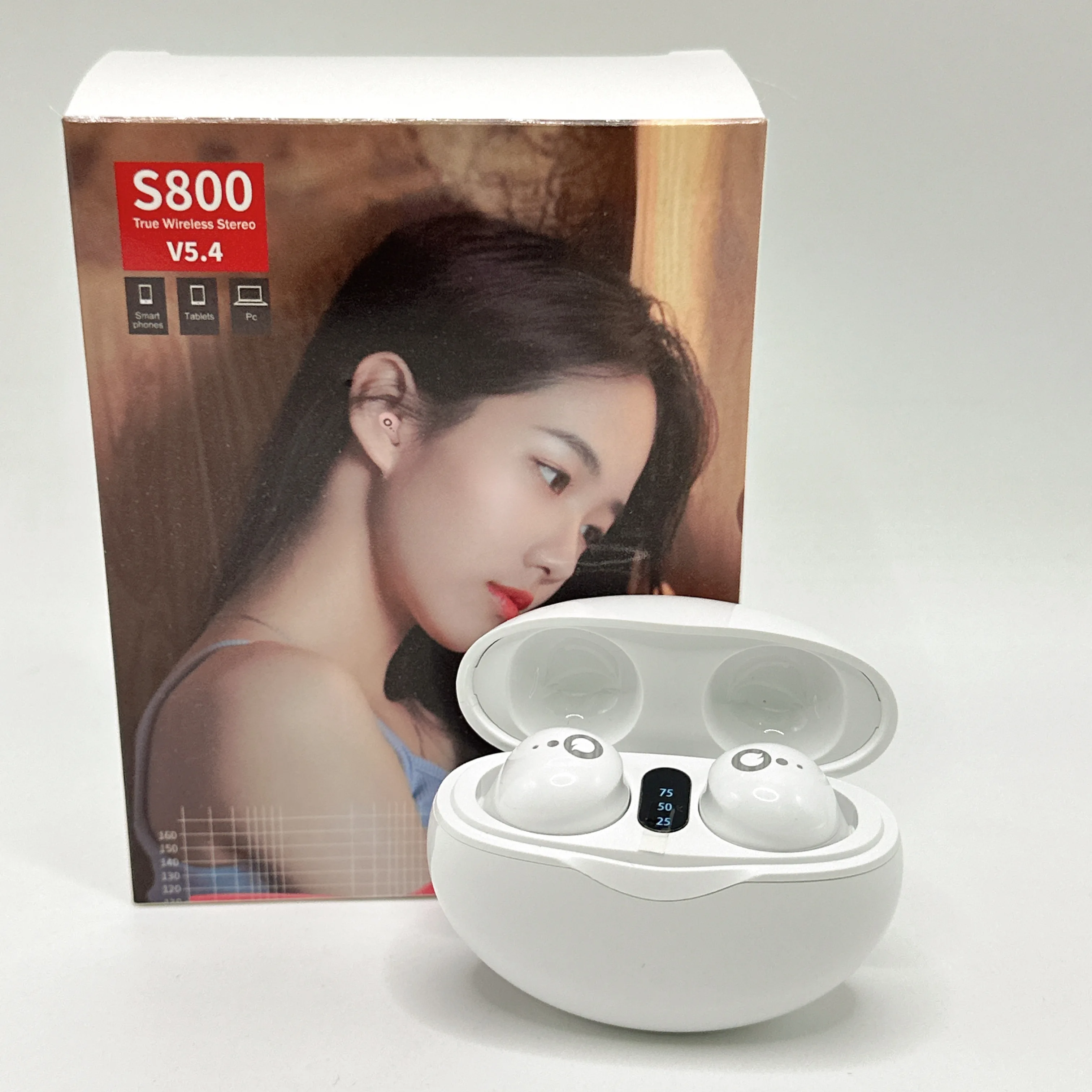 2025新製品S800ワイヤレスヘッドフォン防水BT TWS YMXミニ睡眠目に見え