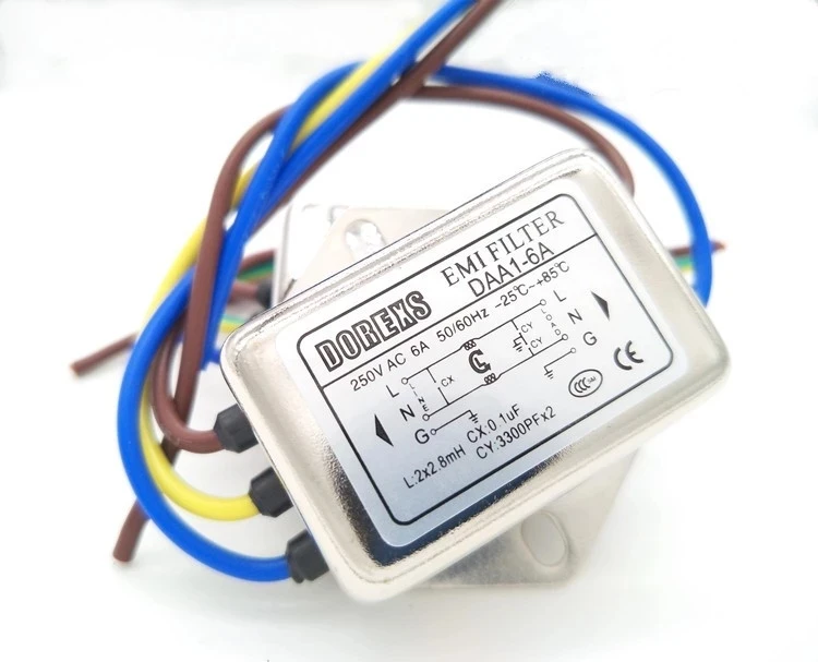Uxcell AC Power Line EMI Filter – 115/250V, 10A – Noise Filter For Milling Machines & Electronics