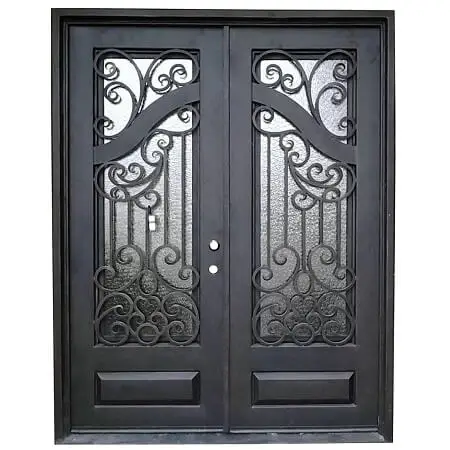 USA style wrought iron doors Luxury Exterior Main Entry Wrought Iron Doors Security Steel Door For villa or residential