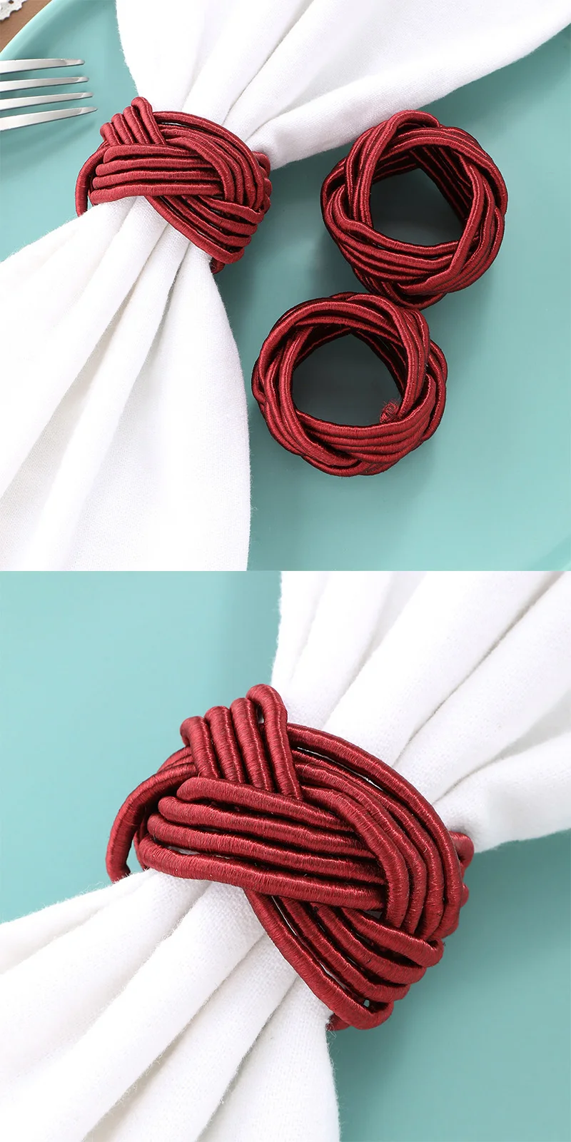 Table Setting Napkin Rings Enhance Your Table Setting With Stylish Burgundy Woven Napkin Rings ...