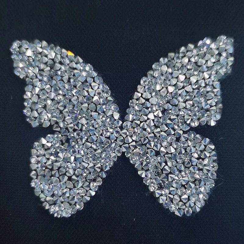 Free sample Stock assorted rhinestone applique bling cute iron on star patches for jeans clothing