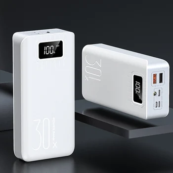 Outdoor 30000mah LED Display Dual PD 18W Fast Charging PowerBank 30000 mAh Power Bank With Flashlight