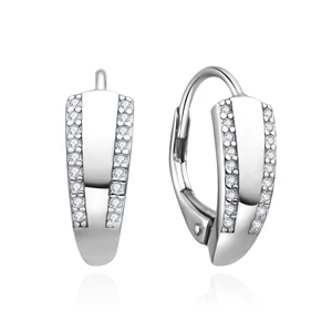 POLIVA Tiny Minimalist 925 Sterling Silver Rhodium 18K Gold Plated Drop 3A Cubic Zirconia French Earrings for Dress up