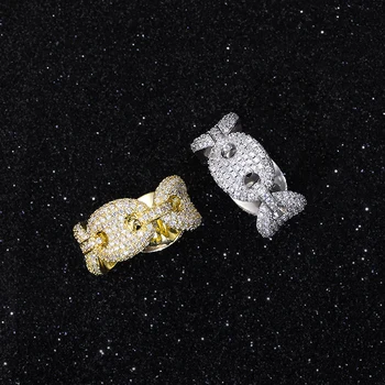hip hop diamond Rings pass diamond tester VVS D GRA Moissanite rings Fine Jewelry Rings for Men Women
