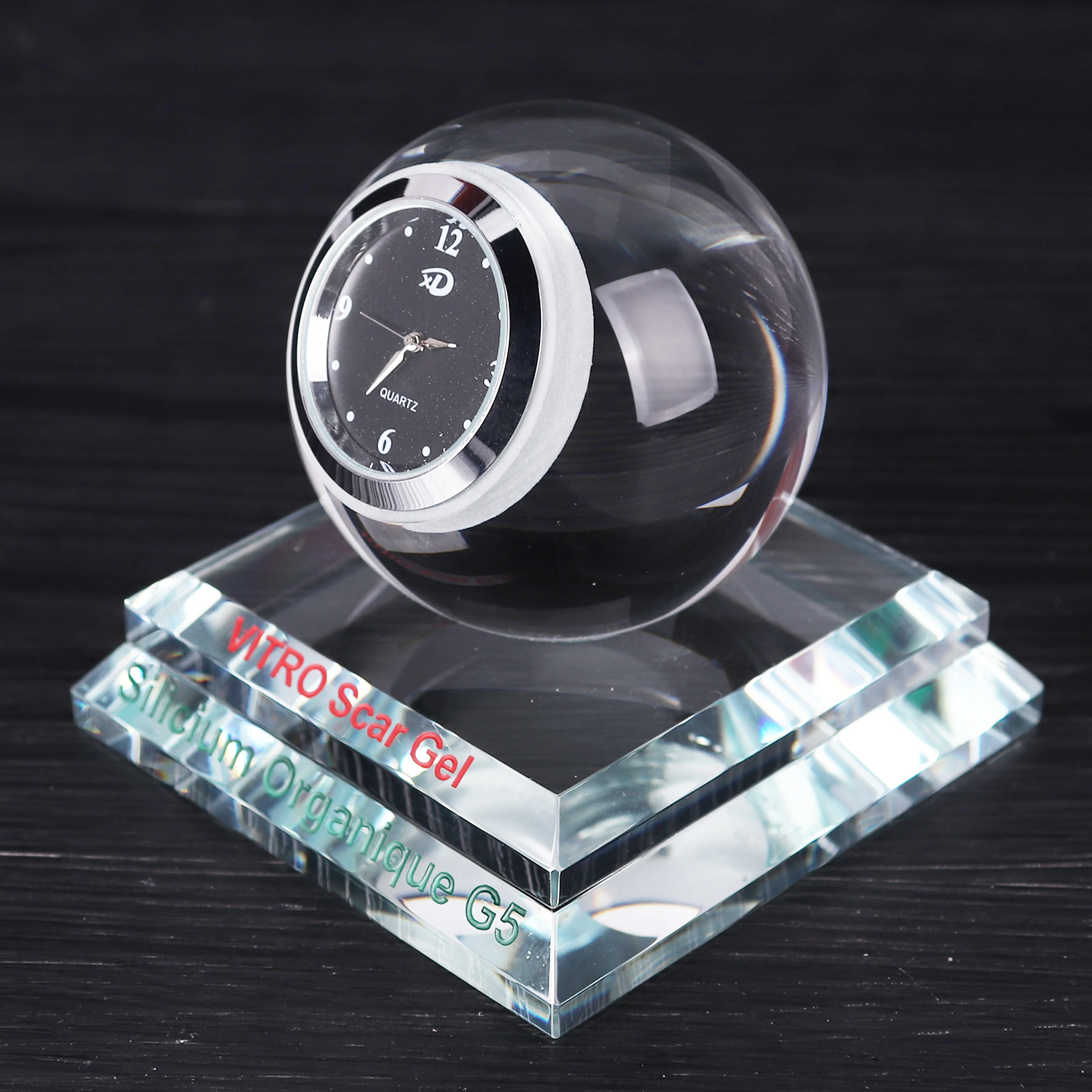wholesale crystal glass clock decorations with perfume