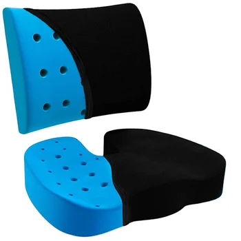 Wholesale Comfort Seat Cushion & Lumbar Support Pillow, Reduce Pressure and Improve Back Comfort, Gel Infused Memory Foam