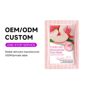 OEM ODM Fruit Whitening Face Skin Care Sheet Masks Anti Aging Hydrating Moisturizing Hyaluronic Acid Facial Nicotinamide Mask