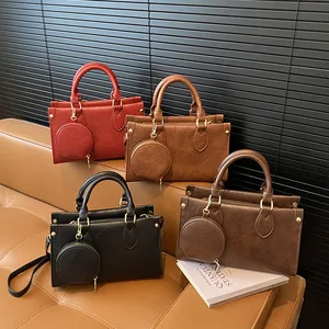 New Handbags 2 Pieces square Shoulder Bag Ladies Sacs Top Handle Purses for Women